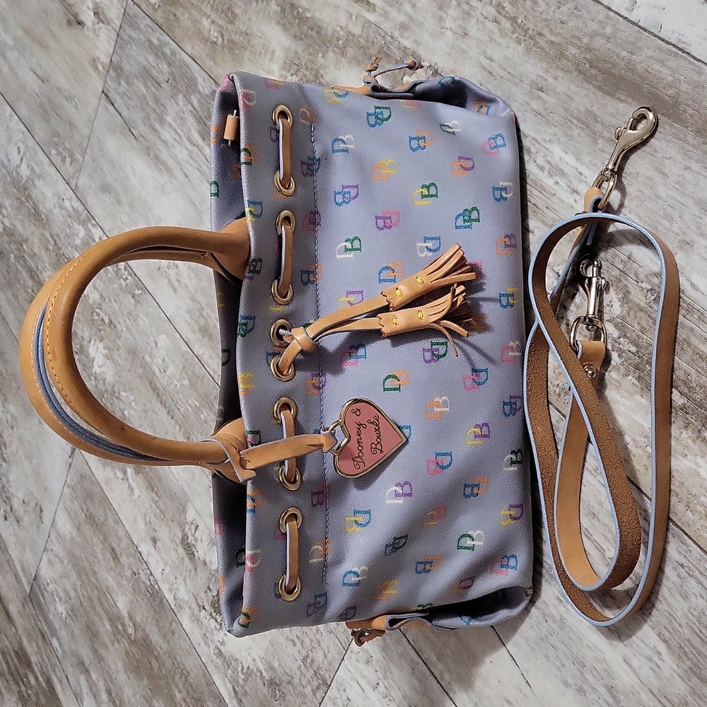 Dooney & Bourke Vintage Rainbow Monogram Satchel/Crossbody/Shoulder Bag